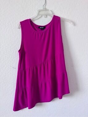 DKNY Magenta Tiered Sleeveless Tank